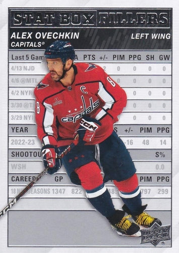 #SB-9 Alex Ovechkin - Washington Capitals - 2023-24 Upper Deck - Stat Box Fillers Hockey