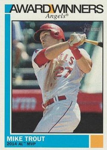 #AW-1 Mike Trout - Los Angeles Angels - 2015 Topps Heritage - Award Winners Baseball