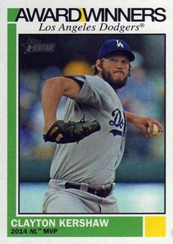 #AW-2 Clayton Kershaw - Los Angeles Dodgers - 2015 Topps Heritage - Award Winners Baseball