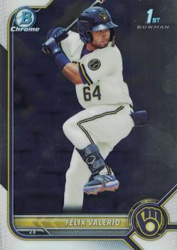 #BCP-128 Felix Valerio - Milwaukee Brewers - 2022 Bowman - Chrome Prospects Baseball
