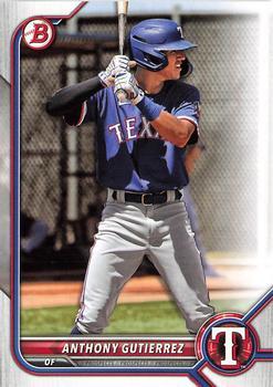 #BD-110 Anthony Gutierrez - Texas Rangers - 2022 Bowman Draft Baseball