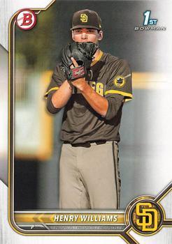 #BD-119 Henry Williams - San Diego Padres - 2022 Bowman Draft Baseball