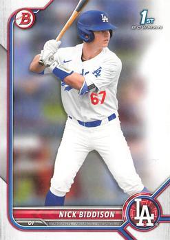 #BD-165 Nick Biddison - Los Angeles Dodgers - 2022 Bowman Draft Baseball