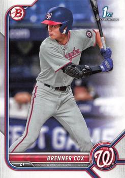 #BD-196 Brenner Cox - Washington Nationals - 2022 Bowman Draft Baseball