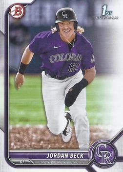 #BD-34 Jordan Beck - Colorado Rockies - 2022 Bowman Draft Baseball