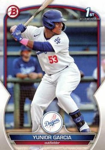 #BCP-142 Yunior Garcia - Los Angeles Dodgers - 2023 Bowman - Chrome Prospects Baseball