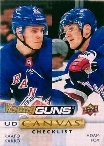 #C120 Kaapo Kakko / Adam Fox - New York Rangers - 2019-20 Upper Deck - UD Canvas Hockey
