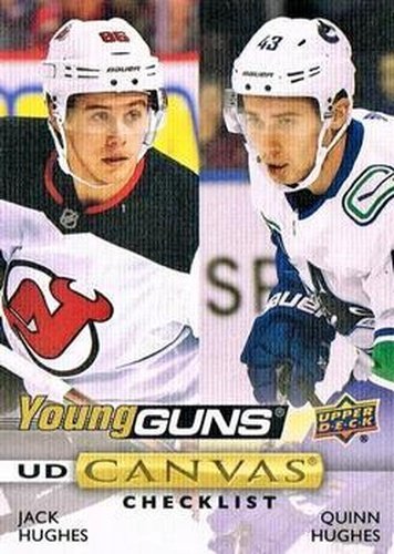 #C240 Jack Hughes / Quinn Hughes - New Jersey Devils / Vancouver Canucks - 2019-20 Upper Deck - UD Canvas Hockey