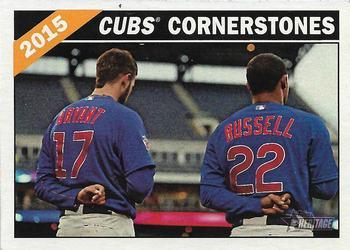 #CC-9 Cubs Cornerstones Kris Bryant / Addison Russell - Chicago Cubs - 2015 Topps Heritage - Combo Cards Baseball
