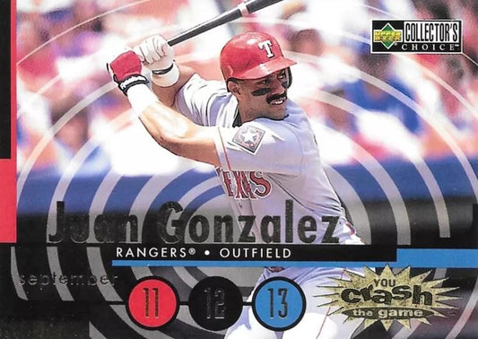 #CG28c Juan Gonzalez - Texas Rangers - 1998 Collector's Choice - You Crash the Game Baseball