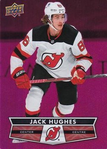 #DC-13 Jack Hughes - New Jersey Devils - 2021-22 Upper Deck Tim Hortons - Red Die Cut Hockey