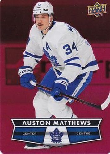 #DC-29 Auston Matthews - Toronto Maple Leafs - 2021-22 Upper Deck Tim Hortons - Red Die Cut Hockey