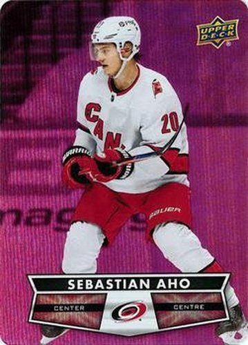 #DC-40 Sebastian Aho - Carolina Hurricanes - 2021-22 Upper Deck Tim Hortons - Red Die Cut Hockey