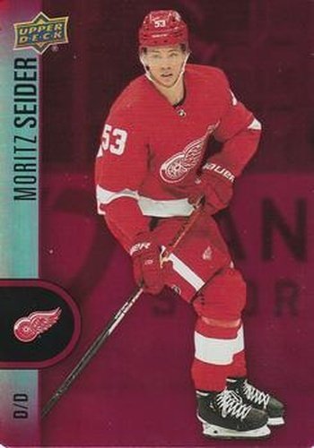 #DC-42 Moritz Seider - Detroit Red Wings - 2022-23 Upper Deck Tim Hortons - Red Die Cuts Hockey