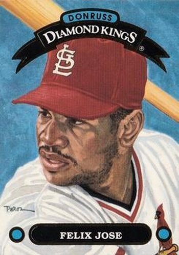 #DK-13 Felix Jose - St. Louis Cardinals - 1992 Donruss - Diamond Kings Baseball