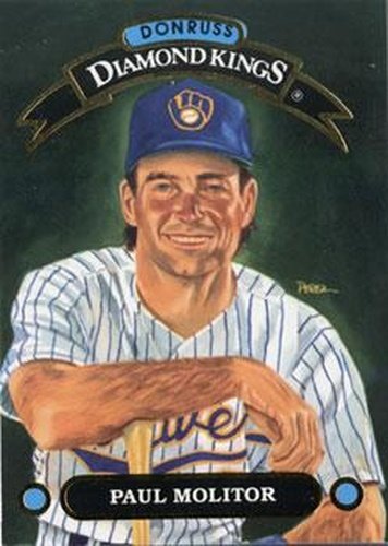 #DK-1 Paul Molitor - Milwaukee Brewers - 1992 Donruss - Diamond Kings Baseball
