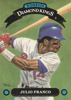 #DK-4 Julio Franco - Texas Rangers - 1992 Donruss - Diamond Kings Baseball