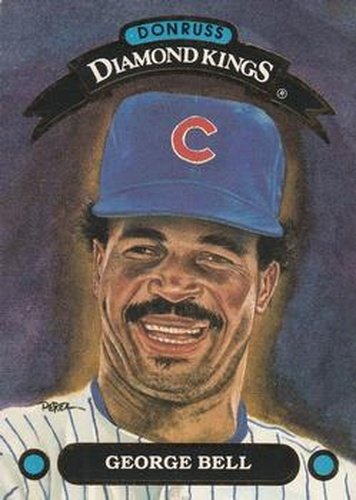 #DK-7 George Bell - Chicago Cubs - 1992 Donruss - Diamond Kings Baseball