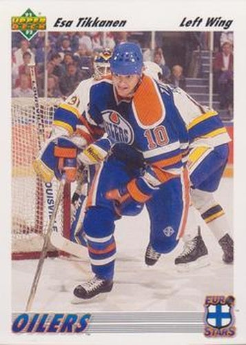 #E10a Esa Tikkanen - Edmonton Oilers - 1991-92 Upper Deck - Euro-Stars Hockey