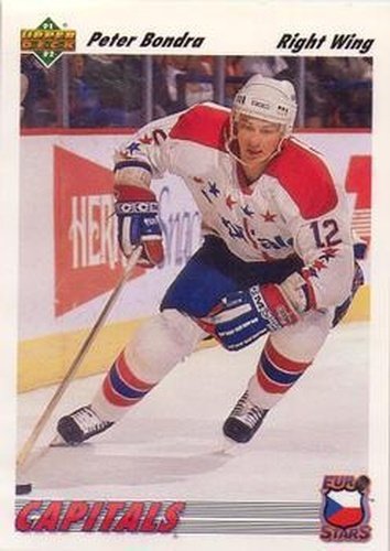 #E12a Peter Bondra - Washington Capitals - 1991-92 Upper Deck - Euro-Stars Hockey