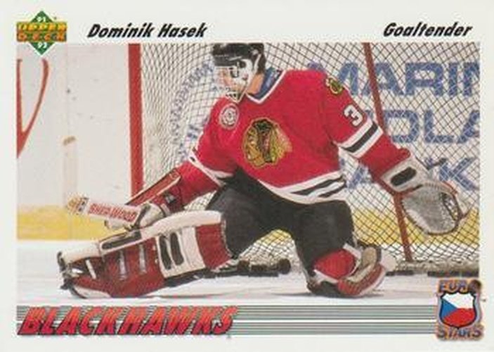 #E14a Dominik Hasek - Chicago Blackhawks - 1991-92 Upper Deck - Euro-Stars Hockey