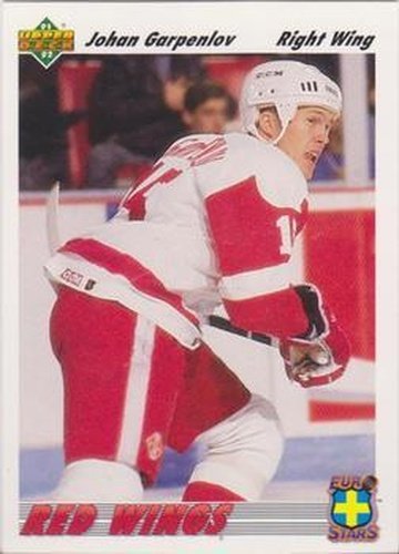 #E15a Johan Garpenlov - Detroit Red Wings - 1991-92 Upper Deck - Euro-Stars Hockey