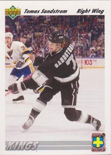 #E7a Tomas Sandstrom - Los Angeles Kings - 1991-92 Upper Deck - Euro-Stars Hockey