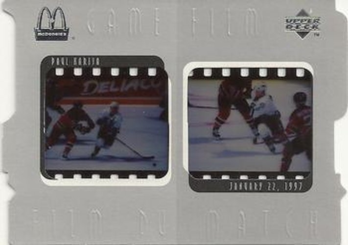 #F6 Paul Kariya - Anaheim Mighty Ducks - 1997-98 Upper Deck Ice McDonald's - Game Film Hockey