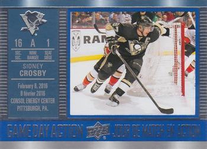 #GDA-10 Sidney Crosby - Pittsburgh Penguins - 2016-17 Upper Deck Tim Hortons - Game Day Action Hockey