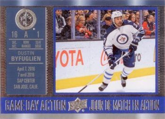 #GDA-15 Dustin Byfuglien - Winnipeg Jets - 2016-17 Upper Deck Tim Hortons - Game Day Action Hockey
