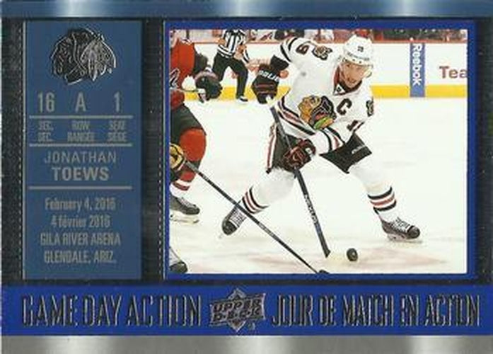 #GDA-4 Jonathan Toews - Chicago Blackhawks - 2016-17 Upper Deck Tim Hortons - Game Day Action Hockey