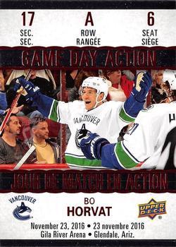 #GDA-6 Bo Horvat - Vancouver Canucks - 2017-18 Upper Deck Tim Hortons - Game Day Action Hockey