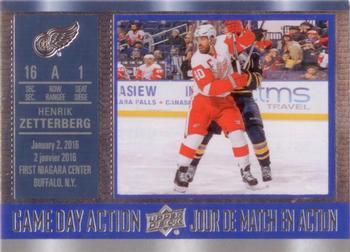 #GDA-6 Henrik Zetterberg - Detroit Red Wings - 2016-17 Upper Deck Tim Hortons - Game Day Action Hockey
