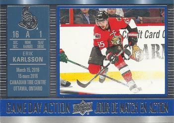 #GDA-9 Erik Karlsson - Ottawa Senators - 2016-17 Upper Deck Tim Hortons - Game Day Action Hockey
