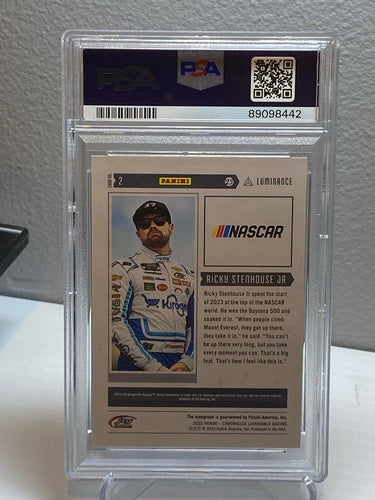 2023 Ricky Stenhouse Jr Chronicles Luminance #2 Purple Auto /25 PSA 9