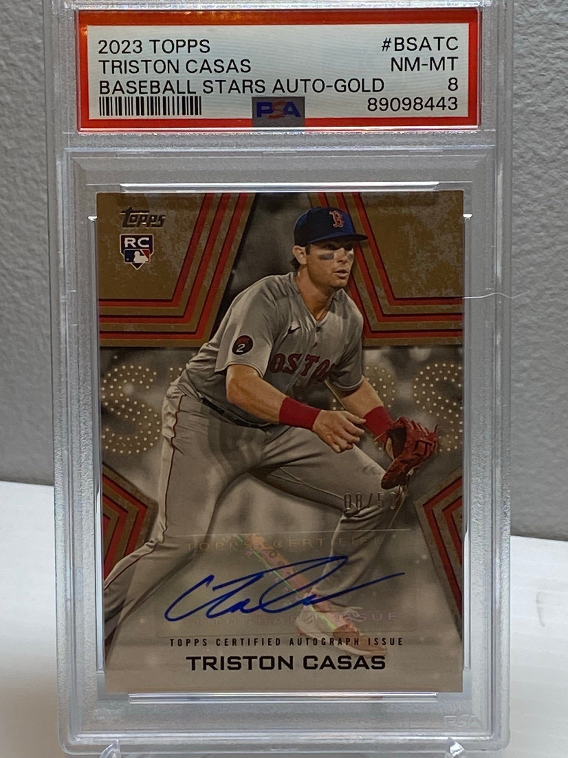 2023 Topps Triston Casas Baseball Stars Gold Rookie Auto /50 PSA 9