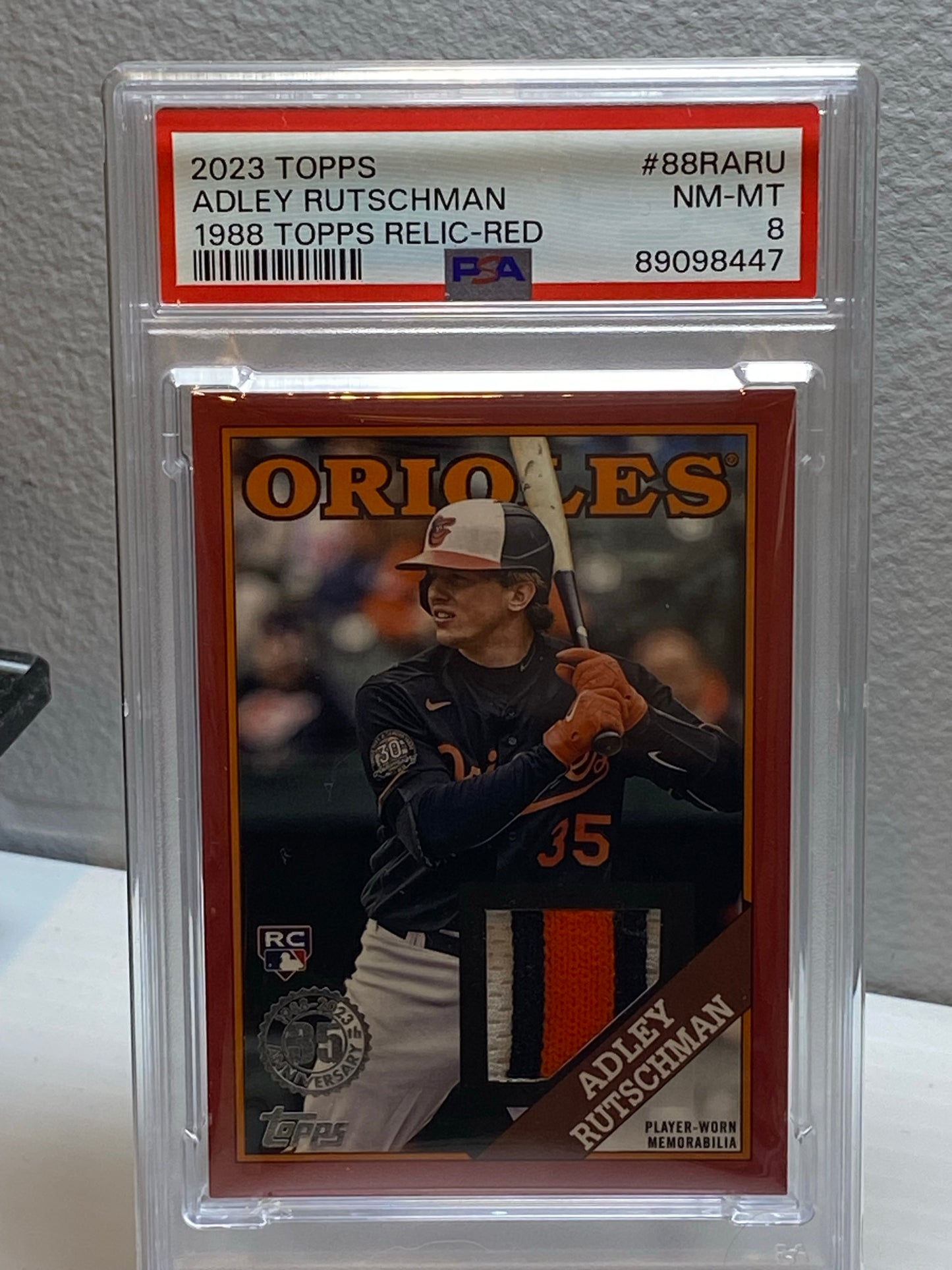 2023 Topps Adley Rutschman 1988 Relic Red #88RARU PSA 8 /25