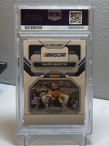 2023 Prizm Mark Martin Sensational Signatures Auto /75 Blue Scope PSA 8