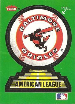 #2 Baltimore Orioles - Baltimore Orioles - 1988 Fleer - Team Stickers Baseball
