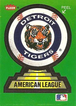#9 Detroit Tigers - Detroit Tigers - 1988 Fleer - Team Stickers Baseball