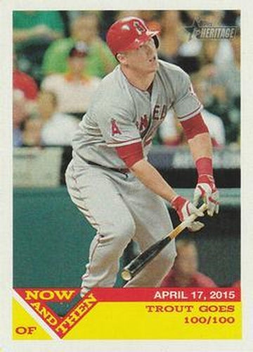 #NT-4 Mike Trout - Los Angeles Angels - 2015 Topps Heritage - Now and Then Baseball