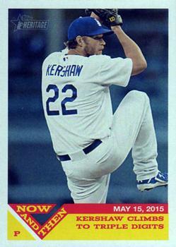 #NT-9 Clayton Kershaw - Los Angeles Dodgers - 2015 Topps Heritage - Now and Then Baseball