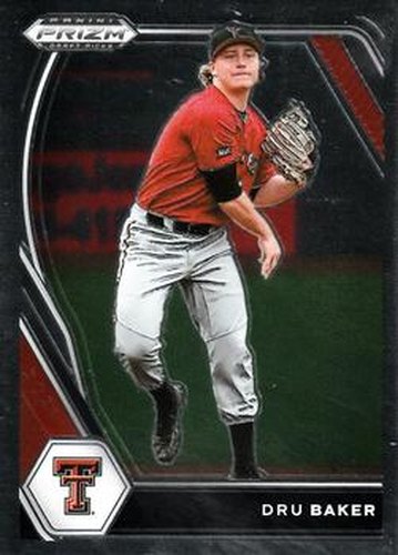 #PDP130 Dru Baker - Texas Tech Red Raiders - 2021 Panini Prizm Draft Picks - Pink Velocity Prizm Baseball