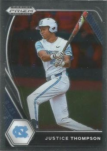 #PDP180 Justice Thompson - North Carolina Tar Heels - 2021 Panini Prizm Draft Picks Baseball