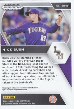 #PDP181 Nick Bush - LSU Tigers - 2021 Panini Prizm Draft Picks Baseball