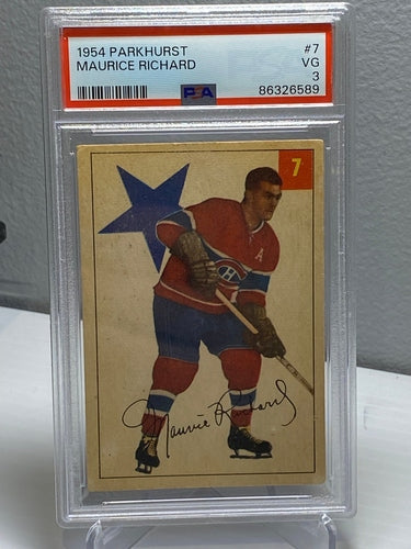 1954-55 Parkhurst Maurice "The Rocket" Richard #7 PSA 3