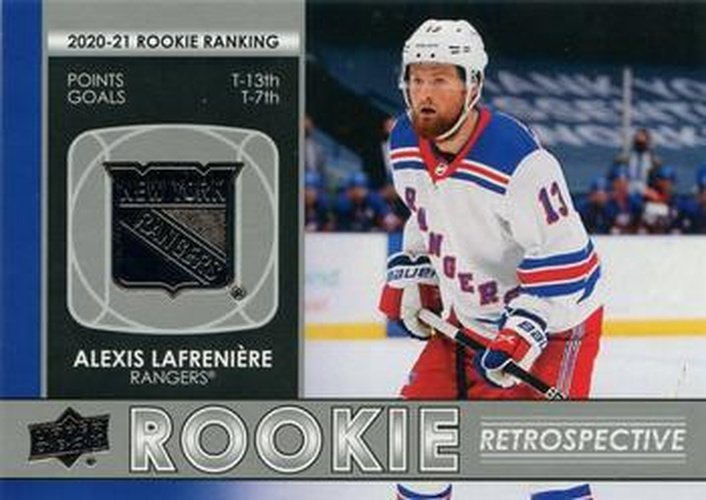 #RR-20 Alexis Lafreniere - New York Rangers - 2021-22 Upper Deck - Rookie Retrospective Hockey