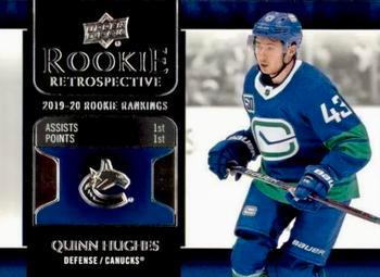 #RR-3 Quinn Hughes - Vancouver Canucks - 2020-21 Upper Deck - Rookie Retrospective Hockey