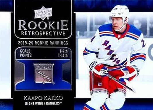 #RR-4 Kaapo Kakko - New York Rangers - 2020-21 Upper Deck - Rookie Retrospective Hockey