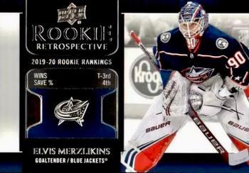 #RR-9 Elvis Merzlikins - Columbus Blue Jackets - 2020-21 Upper Deck - Rookie Retrospective Hockey